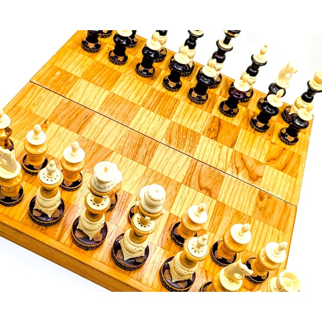 Mid 20th Century Tarascan Carved Wood Chess Set Chairish