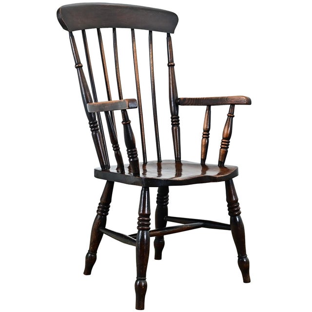 English 19th Century Carved Elm Windsor Chair For Sale - Image 12 of 12