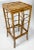 Vintage tall square scorched bamboo plant stand or side table. Versatile in use and design. Age wear. Sturdy.