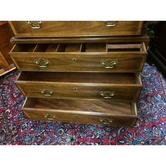 Vintage Henredon Chest on Chest, Banded Tall Chest For Sale - Image 10 of 16