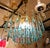 Glass Vintage Gold Rain Chandelier with Handmade Murano Glass Blue Drop, Italy, 1960 For Sale - Image 7 of 13