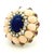 Italian 18k Gold Lapis, Coral, Ruby & Diamond Cocktail Ring, 1970s, Size 7 For Sale - Image 11 of 18