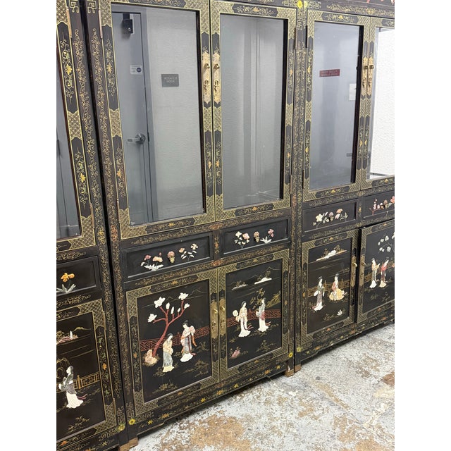 Circa 1970's Chinese Display Cabinets, Set of Three For Sale - Image 10 of 12