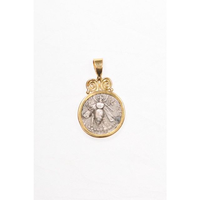 15th Century & Earlier Antique Bee Pendent with Gold Swirl Motif For Sale - Image 5 of 12