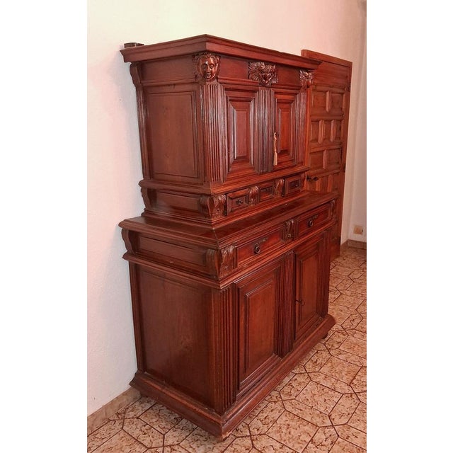 Wood Renaissance Walnut 2-Part Buffet, 17th Century For Sale - Image 7 of 9