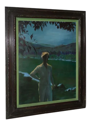 Vintage Portrait of a Young Woman in the Evening Shadows