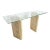 Vintage Glass Top Travertine Pedestal Console Table For Sale
