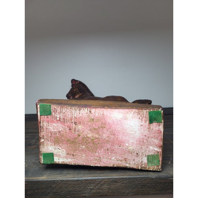 Hollywood Regency Bronze-Finished Plaster Stallion Sculpture For Sale - Image 11 of 12