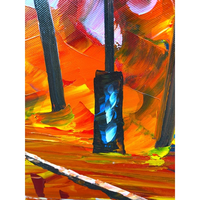 2010s Leonid Afremov Original Oil Painting Large 46" Colorful Impressionism Art Signed For Sale - Image 5 of 14
