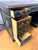 Chinoiserie Ebonized Hand Painted Kneehole Leather Top Desk For Sale - Image 11 of 12