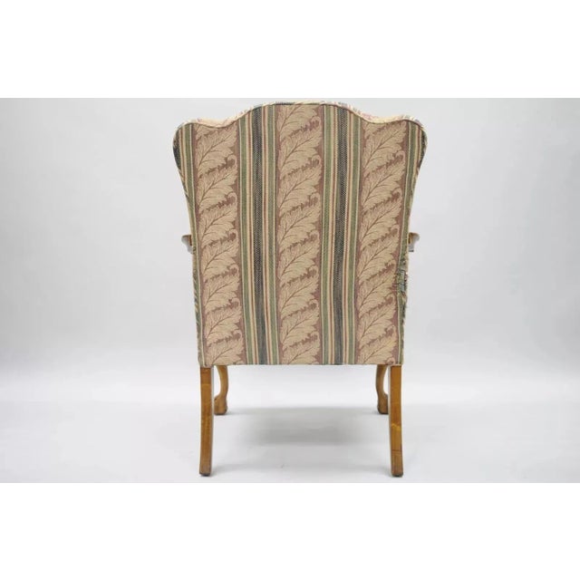 Mid 20th Century Vintage Georgian Style Carved Mahogany Figural Faces Paw Foot Lounge Arm Chair For Sale - Image 10 of 11