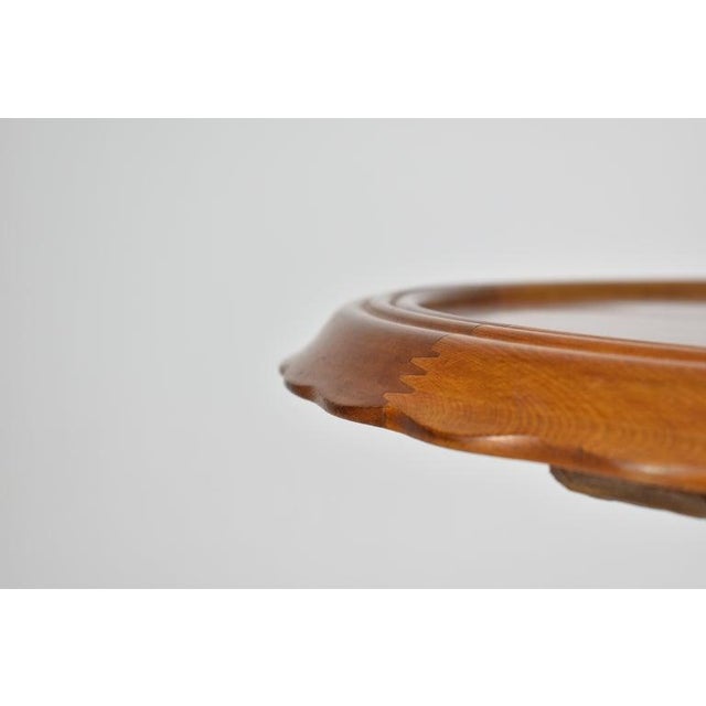 Wood Vintage Italian Scalloped Cherry Side Table Attributed to Paolo Buffa, 1950s For Sale - Image 7 of 10