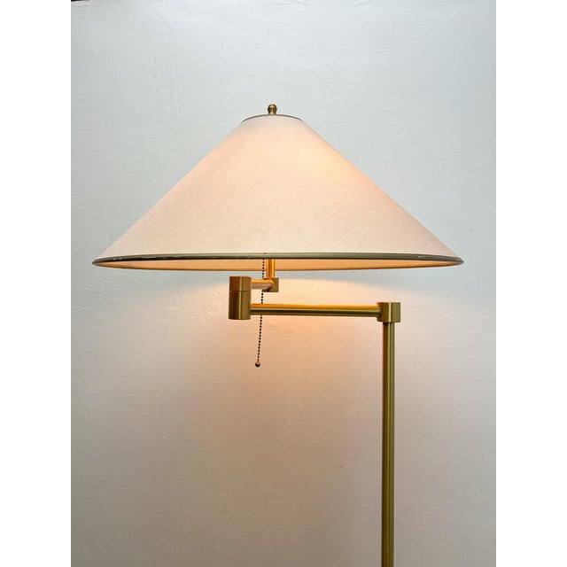 Goldenrod Adjustable Foldable Swing Arm Brass Floor Lamp from Holtkötter, 1970s For Sale - Image 8 of 11