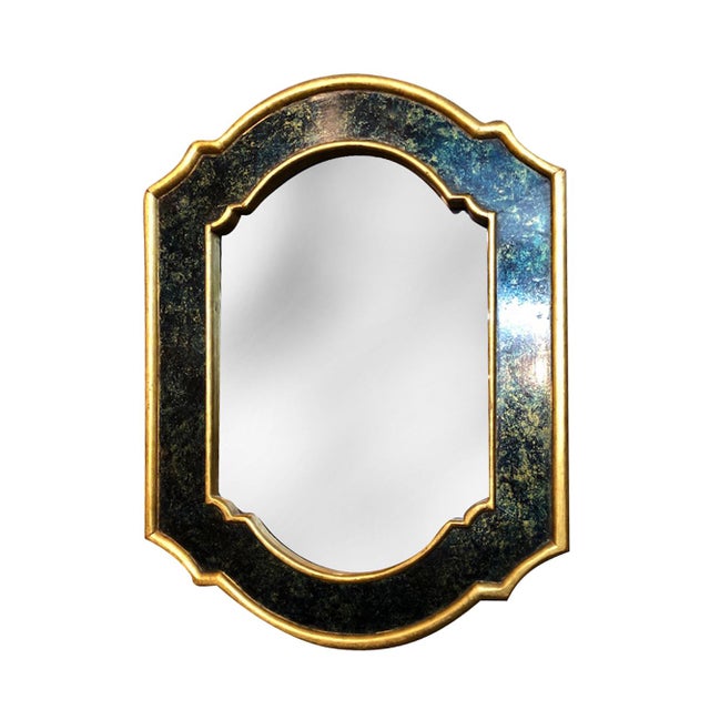 Glass Isabel O'Neil Studio American Art Deco Miniature Painted Mirror For Sale - Image 7 of 8