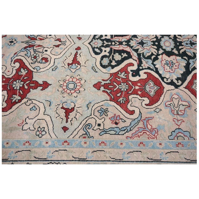 Persian Sultanabad Wool 10x14 Ivory, Blue, & Red Handmade Area Rug #1143766 For Sale - Image 12 of 12