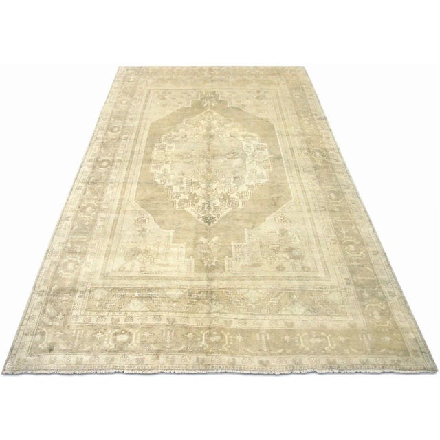 1960s Turkish Oushak Rug For Sale In Los Angeles - Image 6 of 7