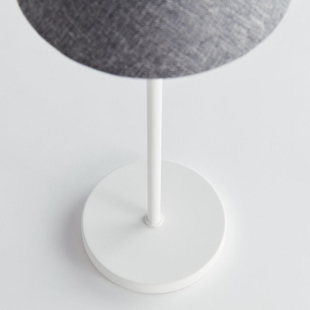 Metal Alluna Cordless Led Lamp 14" - Gray Linen Shade/White Base For Sale - Image 7 of 11