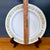 Ceramic Vintage Towne House "Spring" 3094 Dinner Plate • Yellow Floral Band & Silver Trim • 10 3/8” For Sale - Image 7 of 8