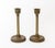 Pair of Russian Empire Brass Candlesticks, early 20th century, marked "Factory of Moscow" in Cyrillic to undersides....