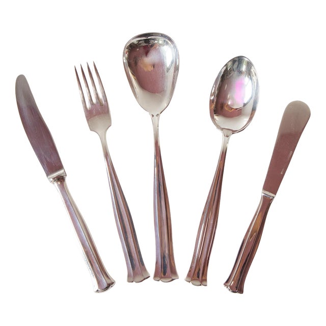 Swedish Alpaca Silver Plated Birgitta Cutlery from 12 Markström Starters, 1960s, Set of 41 For Sale