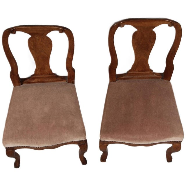 Antique Baroque Chairs in Walnut, 1800, Set of 2 For Sale - Image 4 of 18