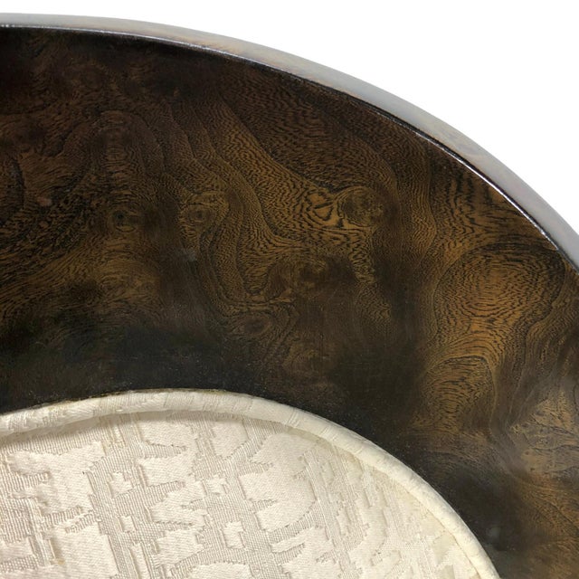Mastercraft Amboyna & Brass Spoonback Dining Chairs For Sale - Image 9 of 12