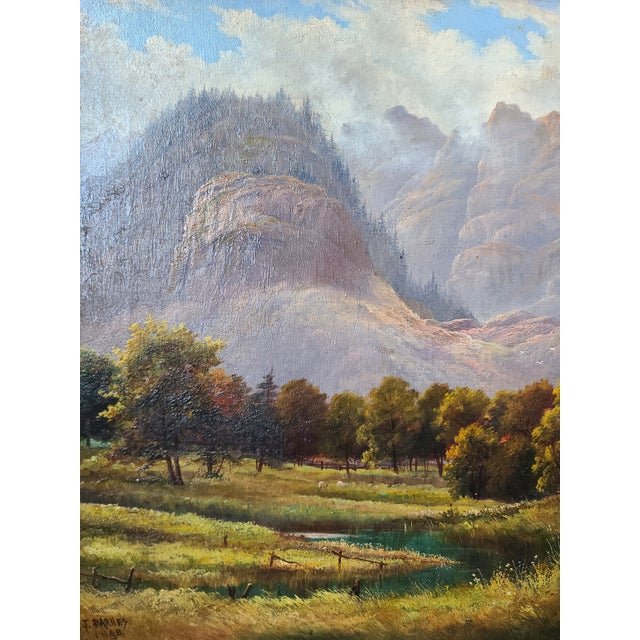 Antique Victorian Oil Painting English Landscape in Cumberland For Sale In Los Angeles - Image 6 of 16