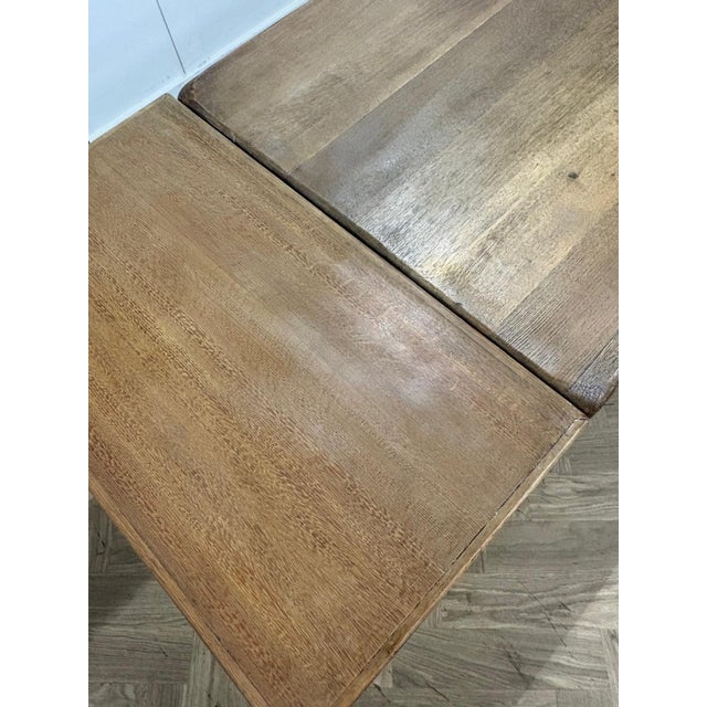 French Oak Extendable Farmhouse Dining Table, 1920s For Sale - Image 6 of 11