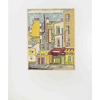 Orfeo Tamburi, Buildings in Paris, Lithograph, 1980s For Sale