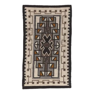 Late 20th Century Vintage Two Grey Hills Navajo Style Rug, 02'11 X 05'00.