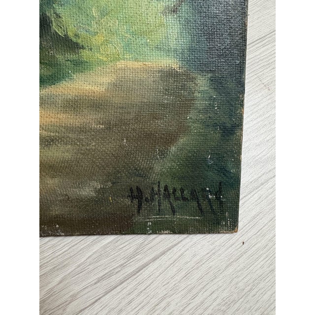 Hallard, Landscape with Forest, 1920s-1940s, Painting, in Good conditions. Designed 1920 to 1949 This piece has an...