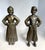 Rustic European Antique Figural Bronze and Iron Andirons, European Peasant Couple, Circa 1900 For Sale - Image 3 of 12