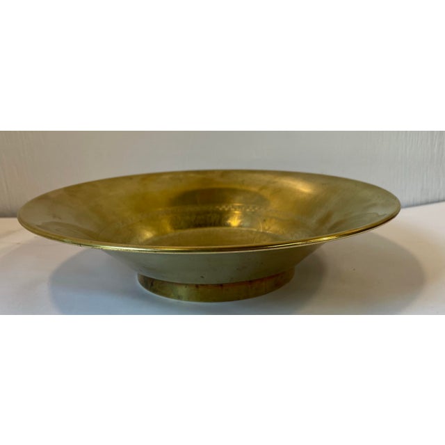 Vintage Brass Etched Bowl For Sale In Dallas - Image 6 of 12