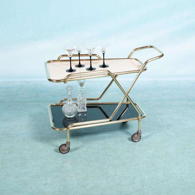 Metal Mid-Century Brass Bar Cart, 1960s For Sale - Image 7 of 17