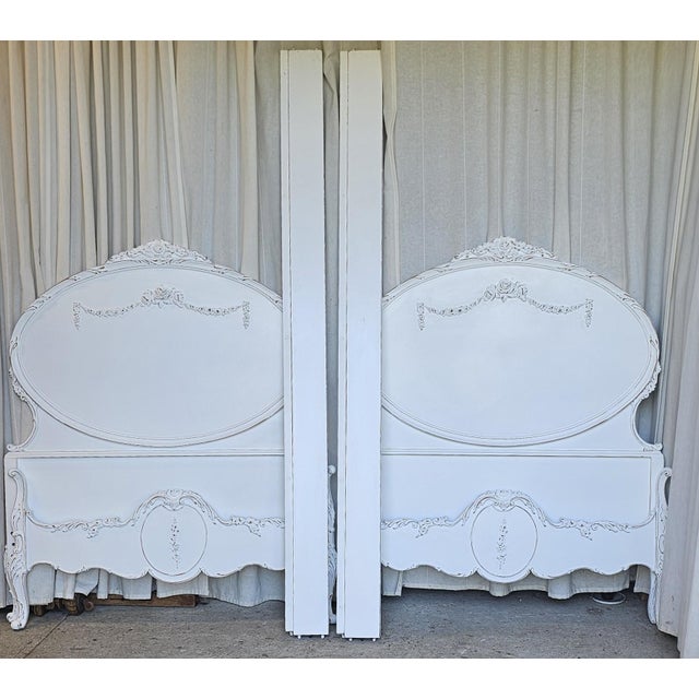 Vintage Twin Size Bed Frame, White Romantic Style Circa 1930's For Sale - Image 18 of 18