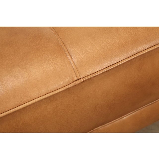 Brown Ethan Allen 'Nassau' Tufted Leather Square Ottoman For Sale - Image 8 of 18