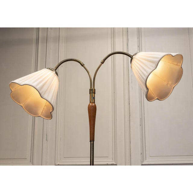 Cream Swedish Floor Lamp from Nordiska Kompaniet, Sweden, 1940s For Sale - Image 8 of 10