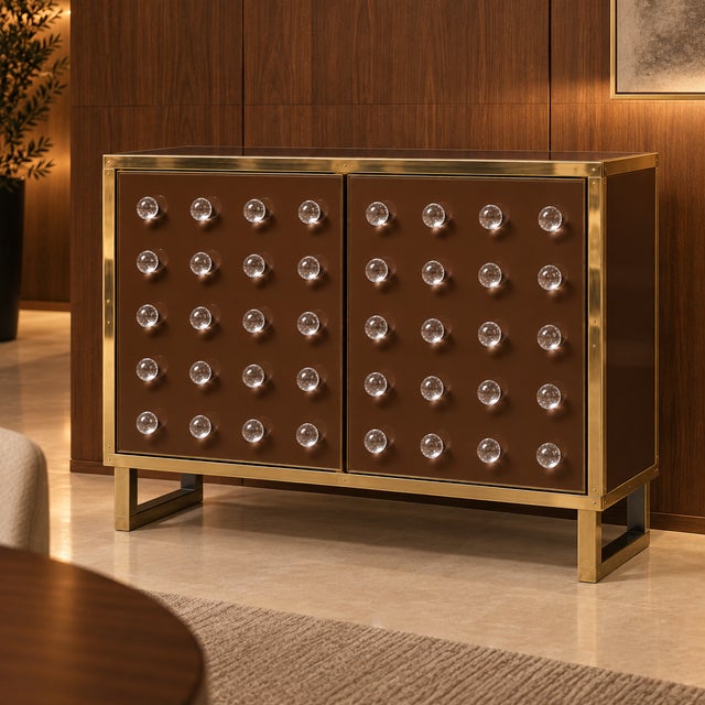 Not Yet Made - Made To Order Chocolate Brown Dry Bar with Clear Murano Spheres from Justfurnituress SRL For Sale - Image 5 of 8