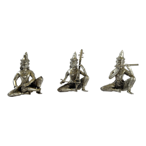 Mid-Century Thai Bronze Musician Trio - Traditional Ensemble Figures (Set of 3)