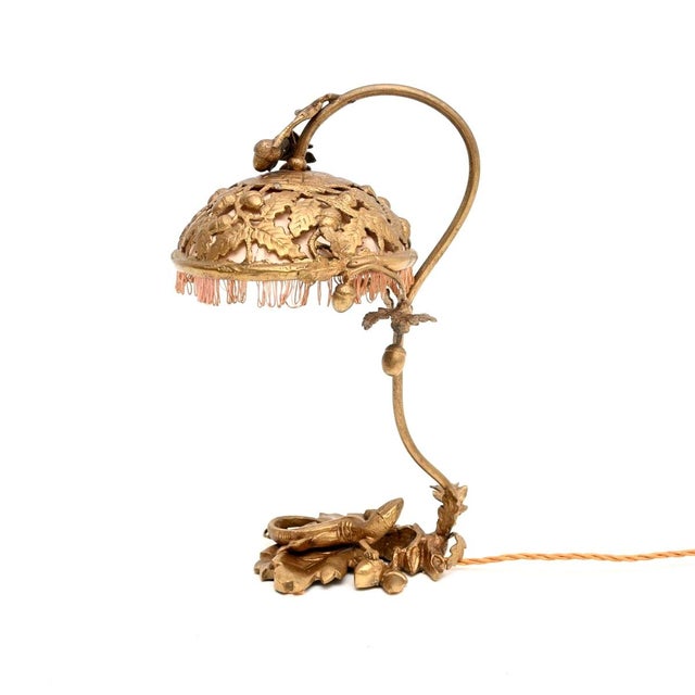 Antique French Art Nouveau Bronze Desk Lamp, 1890 For Sale - Image 4 of 12