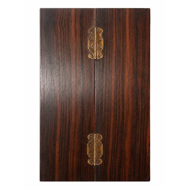 Wood Mid 20th Century Japanese Kurogaki Black Persimmon Haribako Sewing Chest For Sale - Image 7 of 7