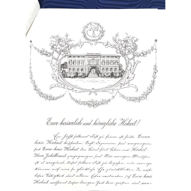 Royal 60th Anniversary Presentation Portfolio With Watercolor and Silver Mounts For Sale - Image 11 of 14