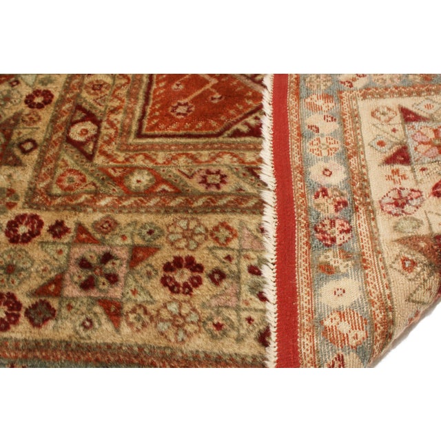 Antique Oushak Traditional Beige and Red Wool Rug For Sale In New York - Image 6 of 6