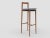 Not Yet Made - Made To Order Modern Linea 624 Grey Bar Chair in Blue Leather and Wood by Collector Studio For Sale - Image 5 of 5