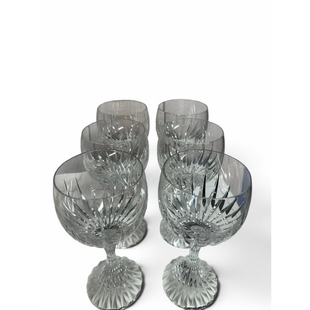 Elevate your tablescape or home bar with this exceptional, matching set of six (6) genuine Baccarat crystal water goblets...