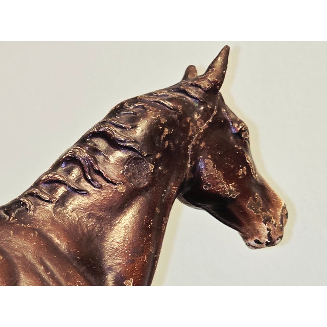 Hubely Style Vintage Cast Iron Horse — Mid‑Century Americana With Original Patina For Sale In Pittsburgh - Image 6 of 12