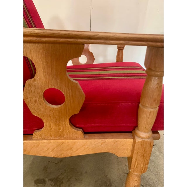 Danish Mid-Century Carved Oak Easy Chair in Oak 1960's For Sale - Image 12 of 12