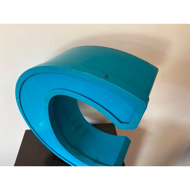 Letter C Sign in Aluminum and Acrylic Glass, 1970s For Sale - Image 6 of 13