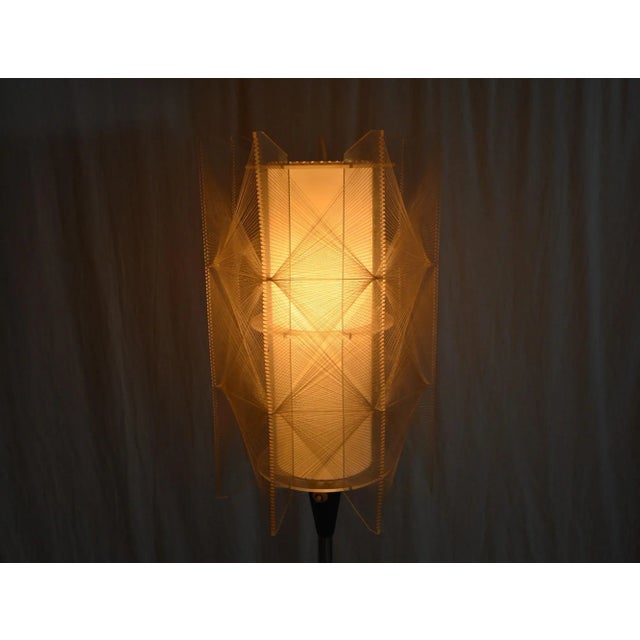 Yellow Mid-Century Czechoslovakian Floor Lamp in Nylon and Metal, 1950s For Sale - Image 8 of 18