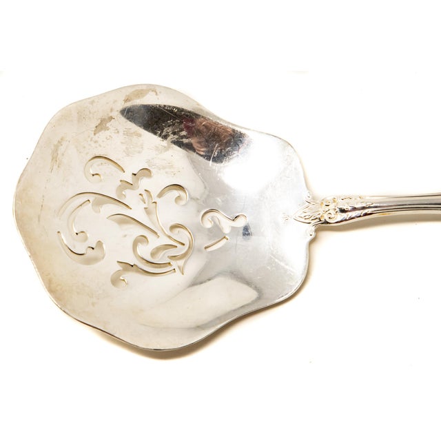 Art Nouveau Mid 20th Century Sterling Silver Serving Spoon For Sale - Image 3 of 6